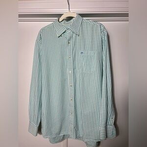 Southern Tide Men's Mint and White Checked Dress Shirt